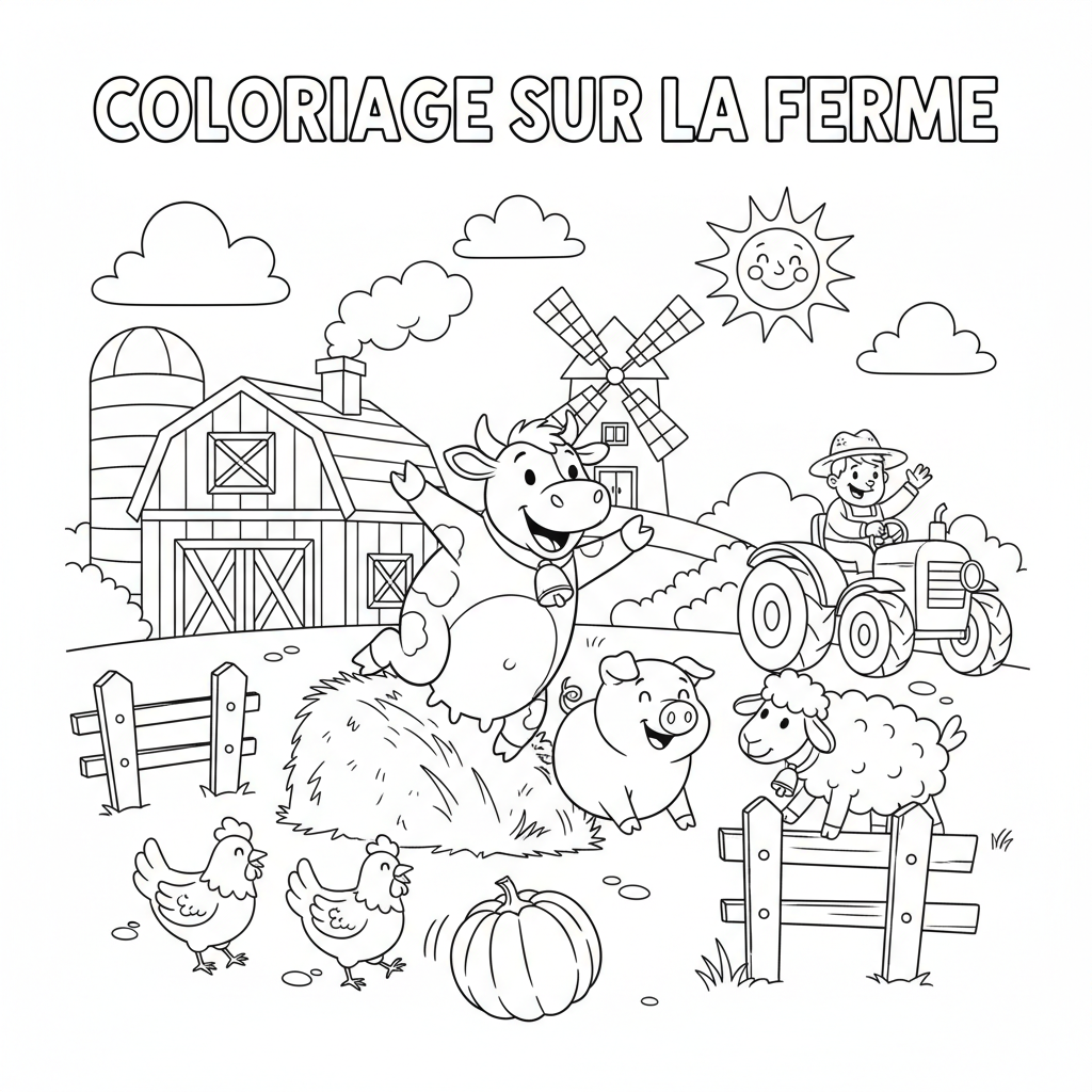 Coloriage coloriage sur la ferme 5
