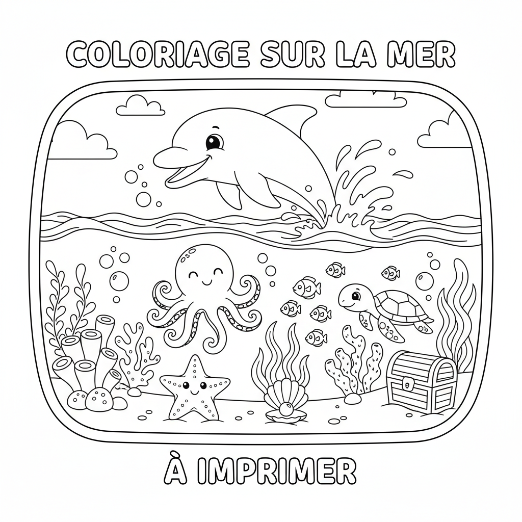 Coloriage coloriage sur la mer à imprimer 3