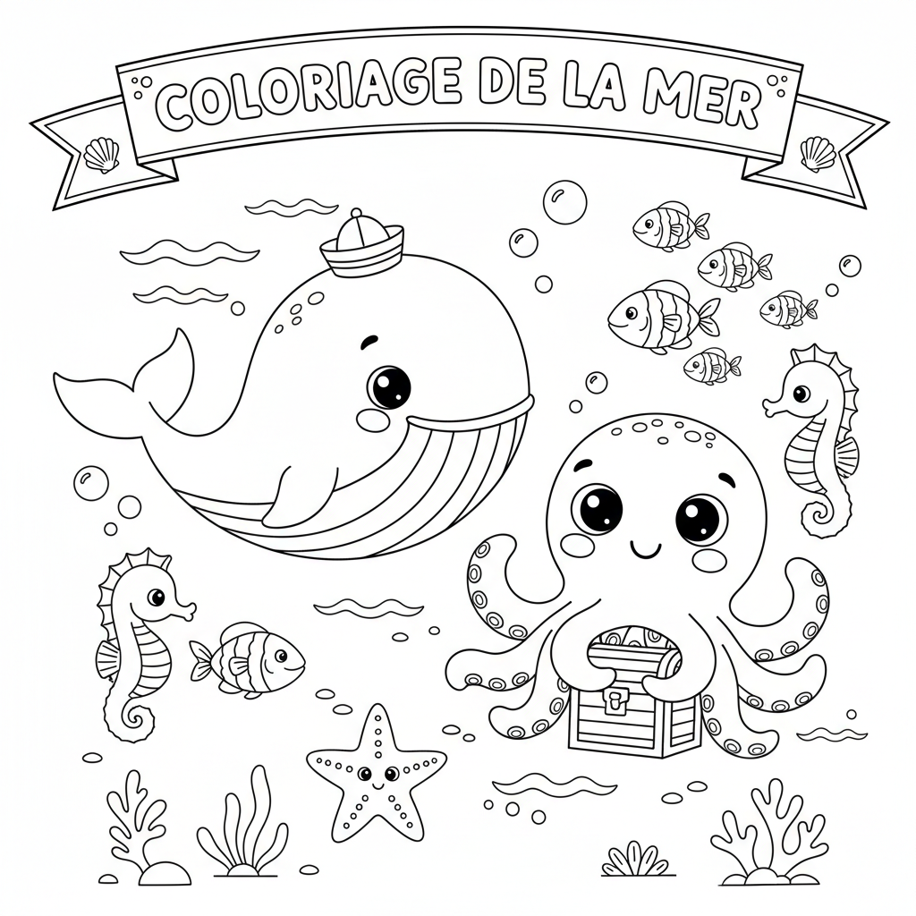 Coloriage coloriage sur la mer à imprimer 4