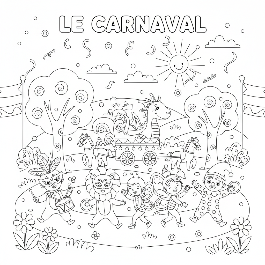 Coloriage coloriage sur le carnaval 3