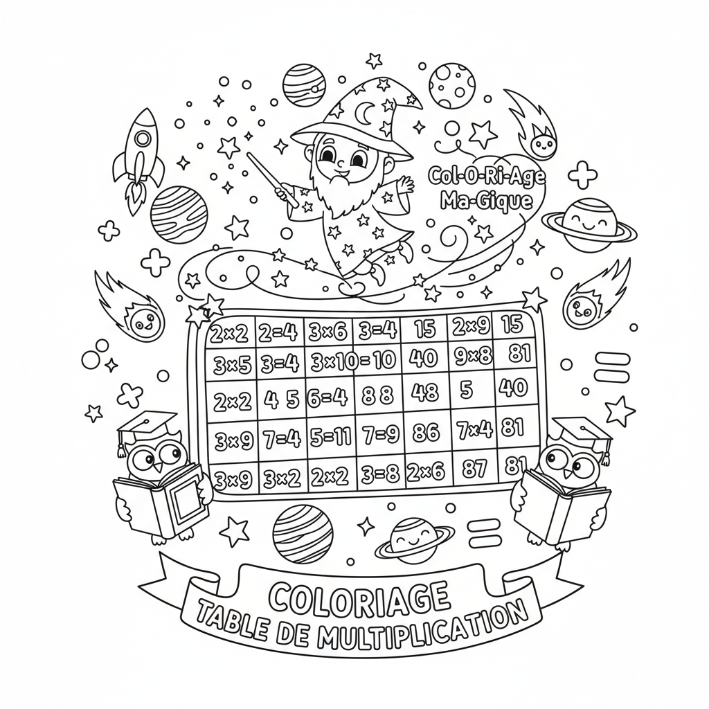 Coloriage coloriage table de multiplication 5