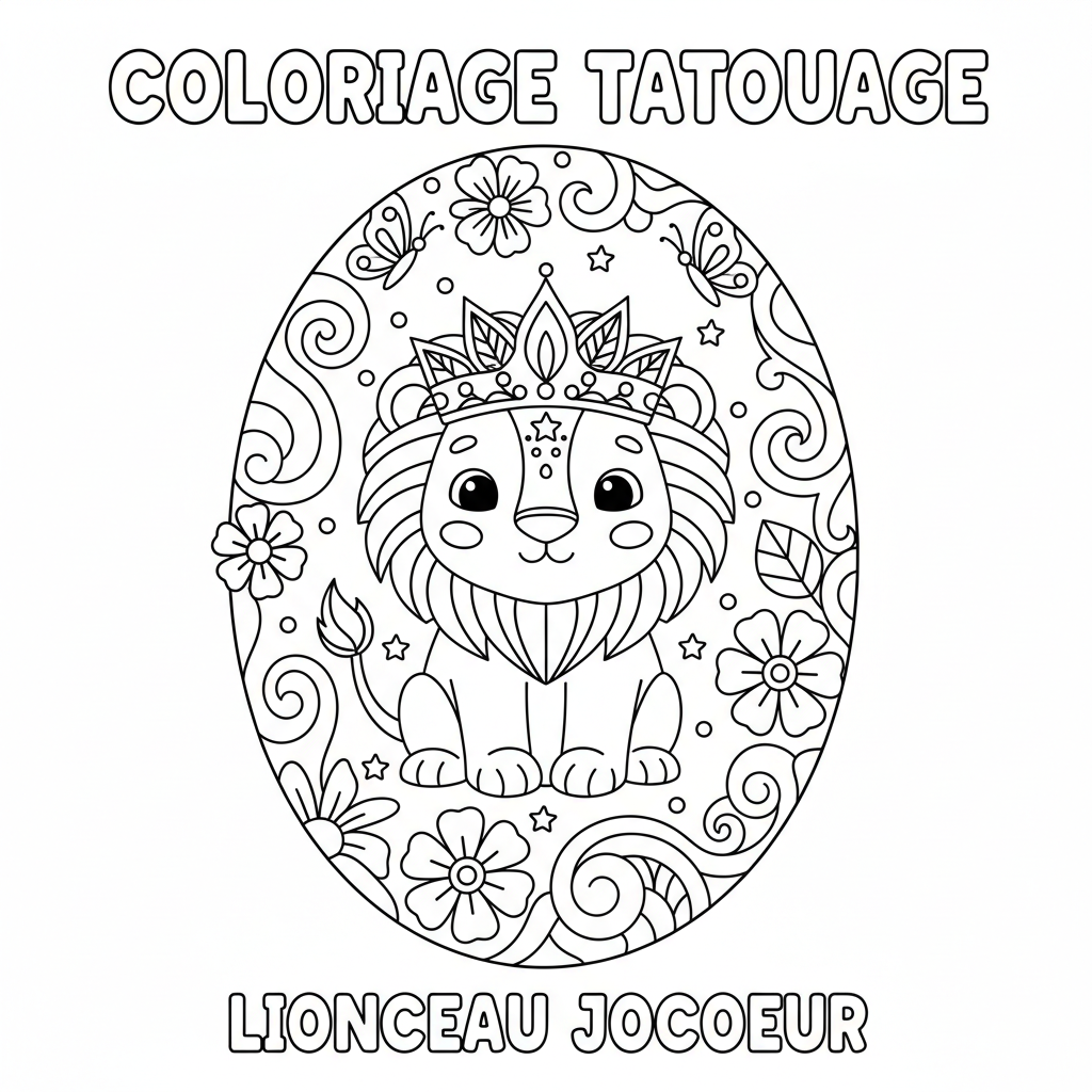 Coloriage Tatouage à Imprimer Gratuit pour Enfant