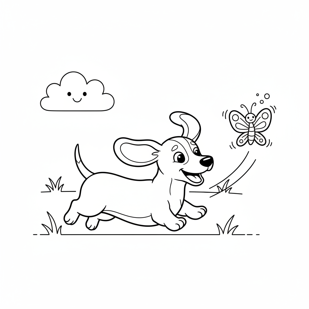 Coloriage coloriage teckel 5