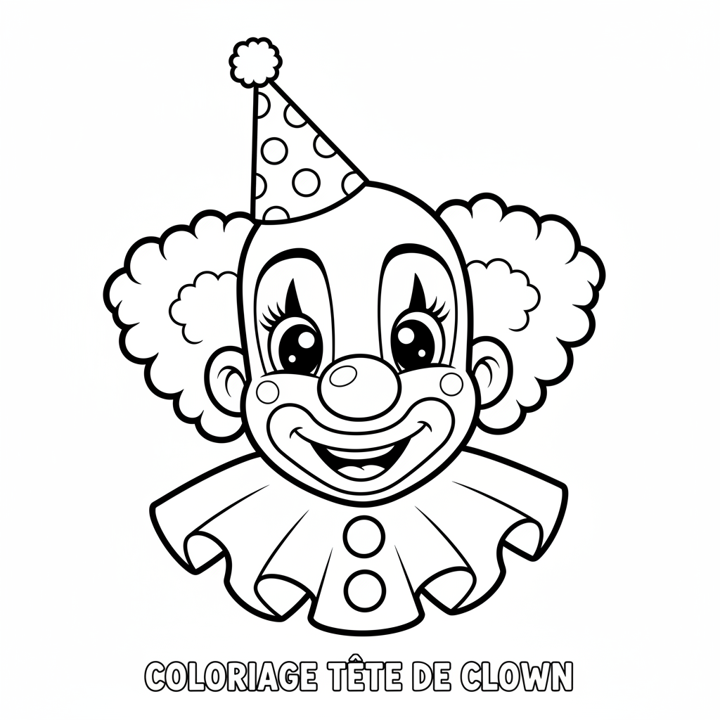 Coloriage coloriage tete de clown 4