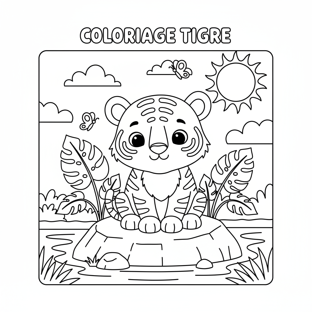 Coloriage coloriage tigre 3
