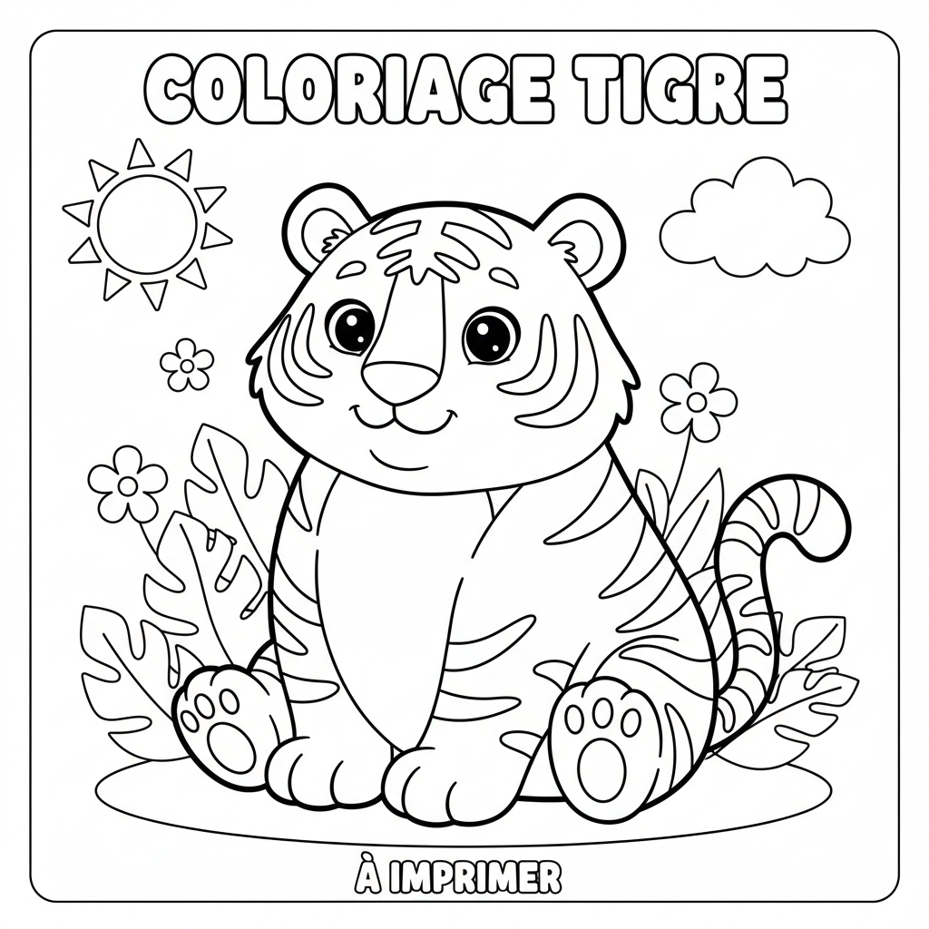 Coloriage coloriage tigre à imprimer 1