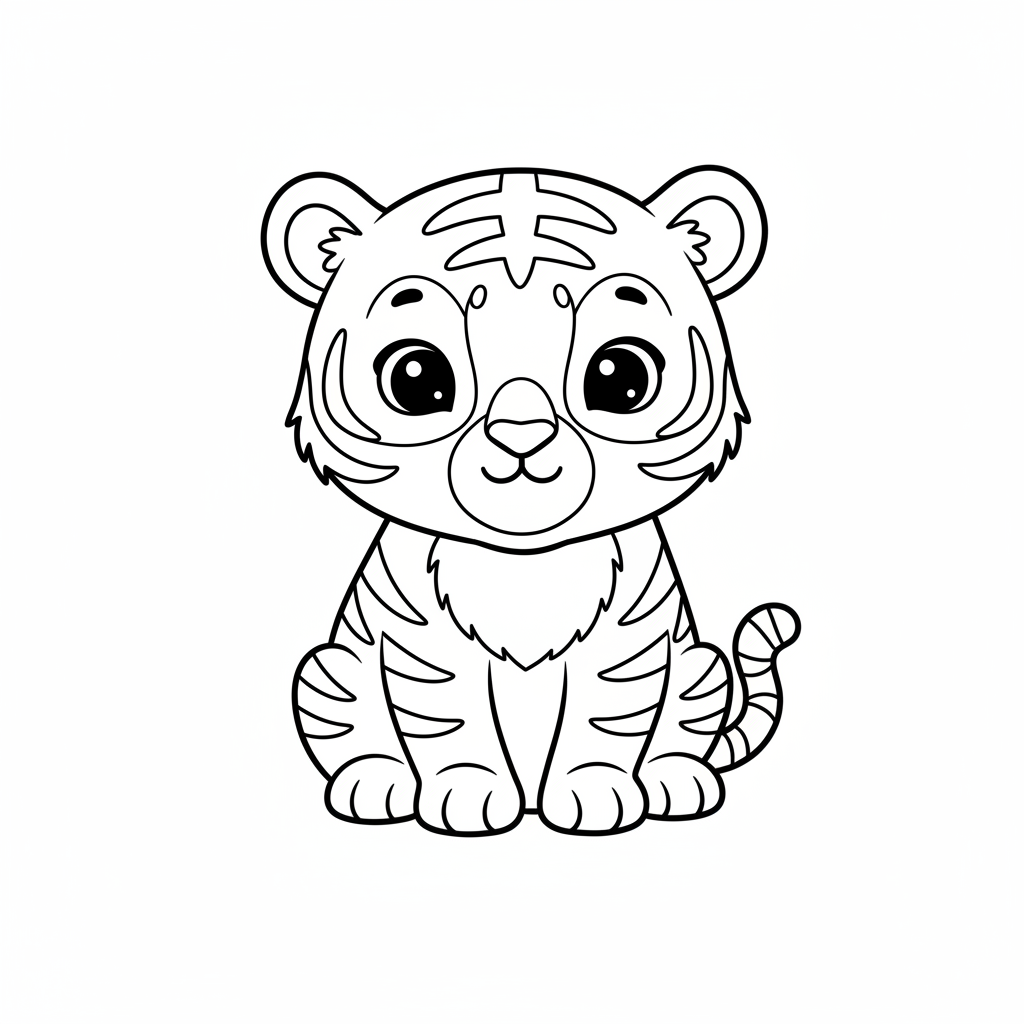 Coloriage Coloriage Tigre Facile Gratuit à Imprimer