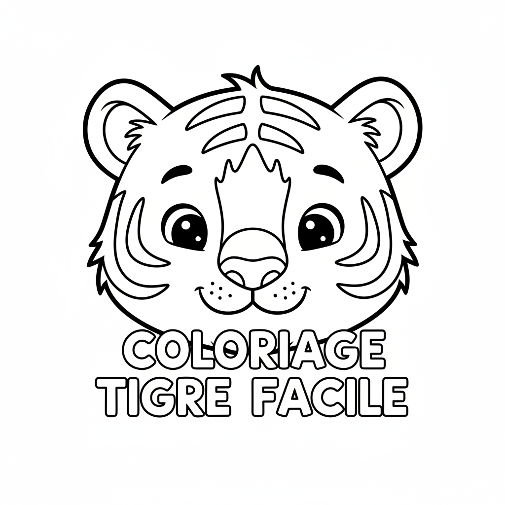 Coloriage coloriage tigre facile 4