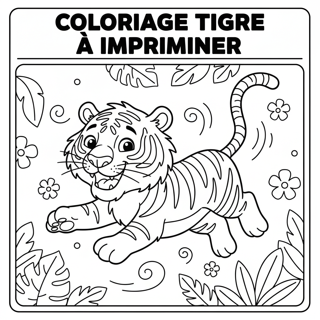 Coloriage coloriage tigre imprimer 5