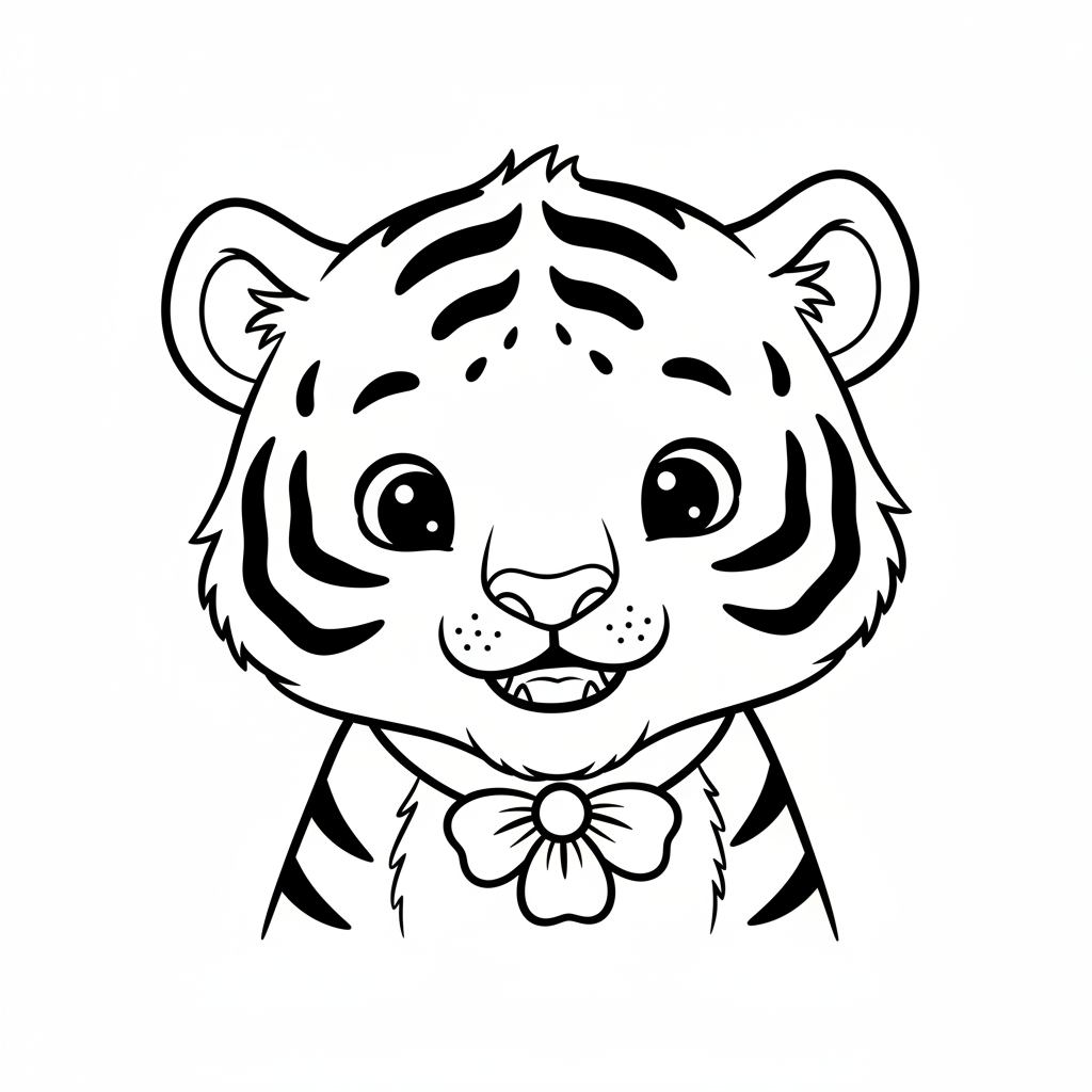 Coloriage coloriage tigre mignon 4