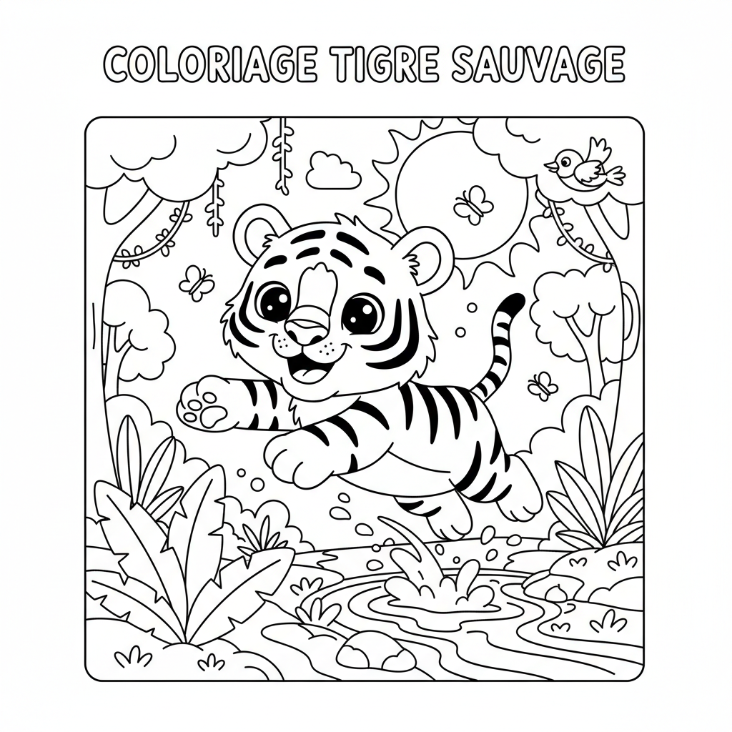 Coloriage coloriage tigres 5
