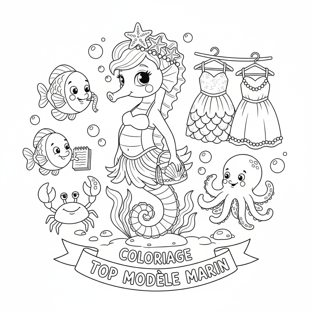 Coloriage Top Model À Imprimer Et À Habiller Mode Marine