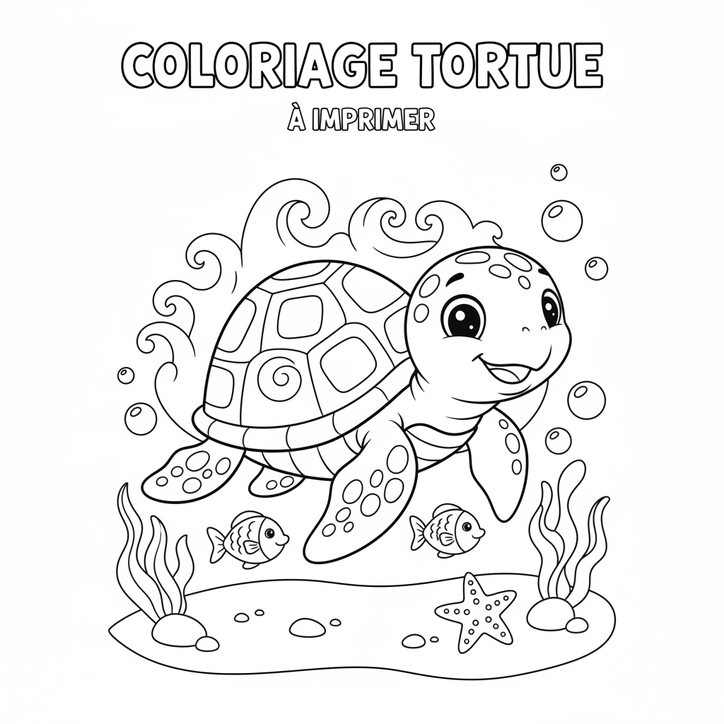 Coloriage coloriage tortue à imprimer