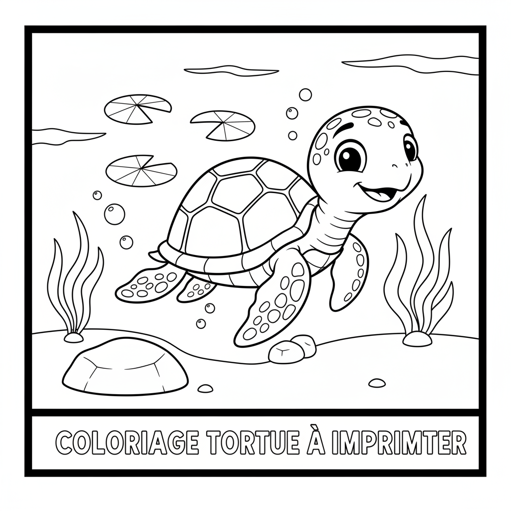 Coloriage coloriage tortue à imprimer 3