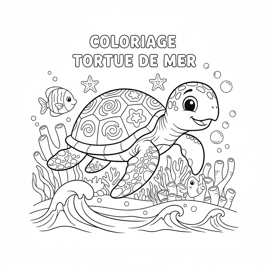 Coloriage coloriage tortue de mer 5