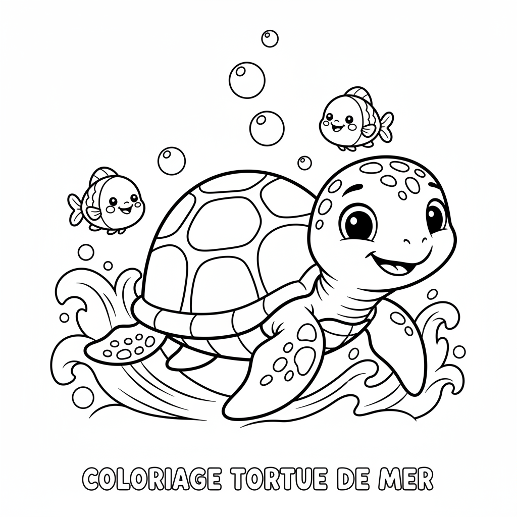 Coloriage Tortue de Mer à Imprimer Gratuit pour Enfants
