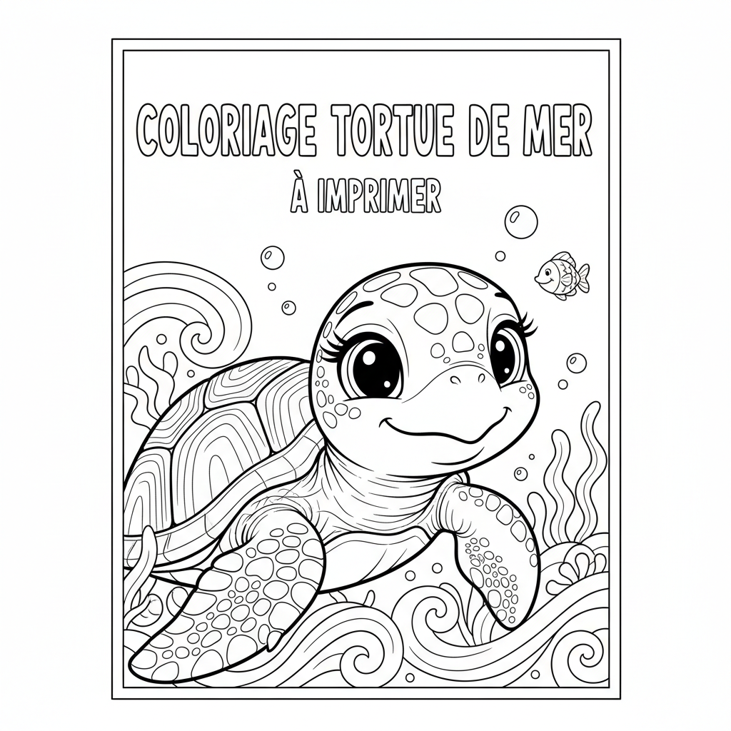 Coloriage coloriage tortue de mer à imprimer 4