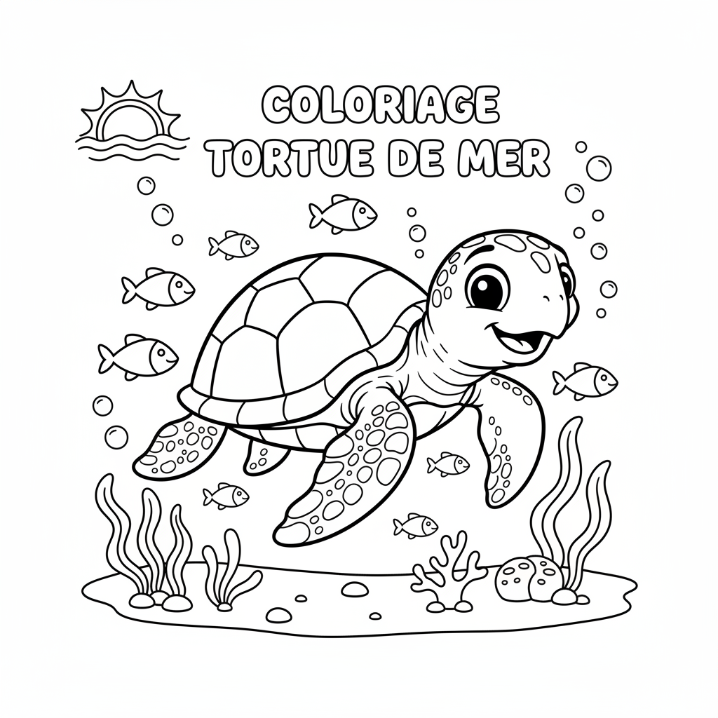 Coloriage coloriage tortue de mer à imprimer 5