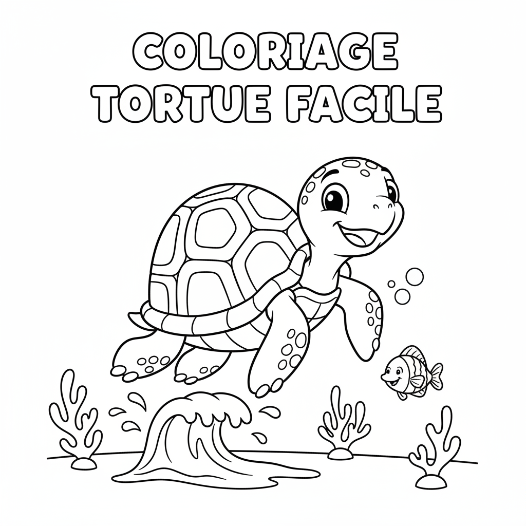 Coloriage coloriage tortue facile 5