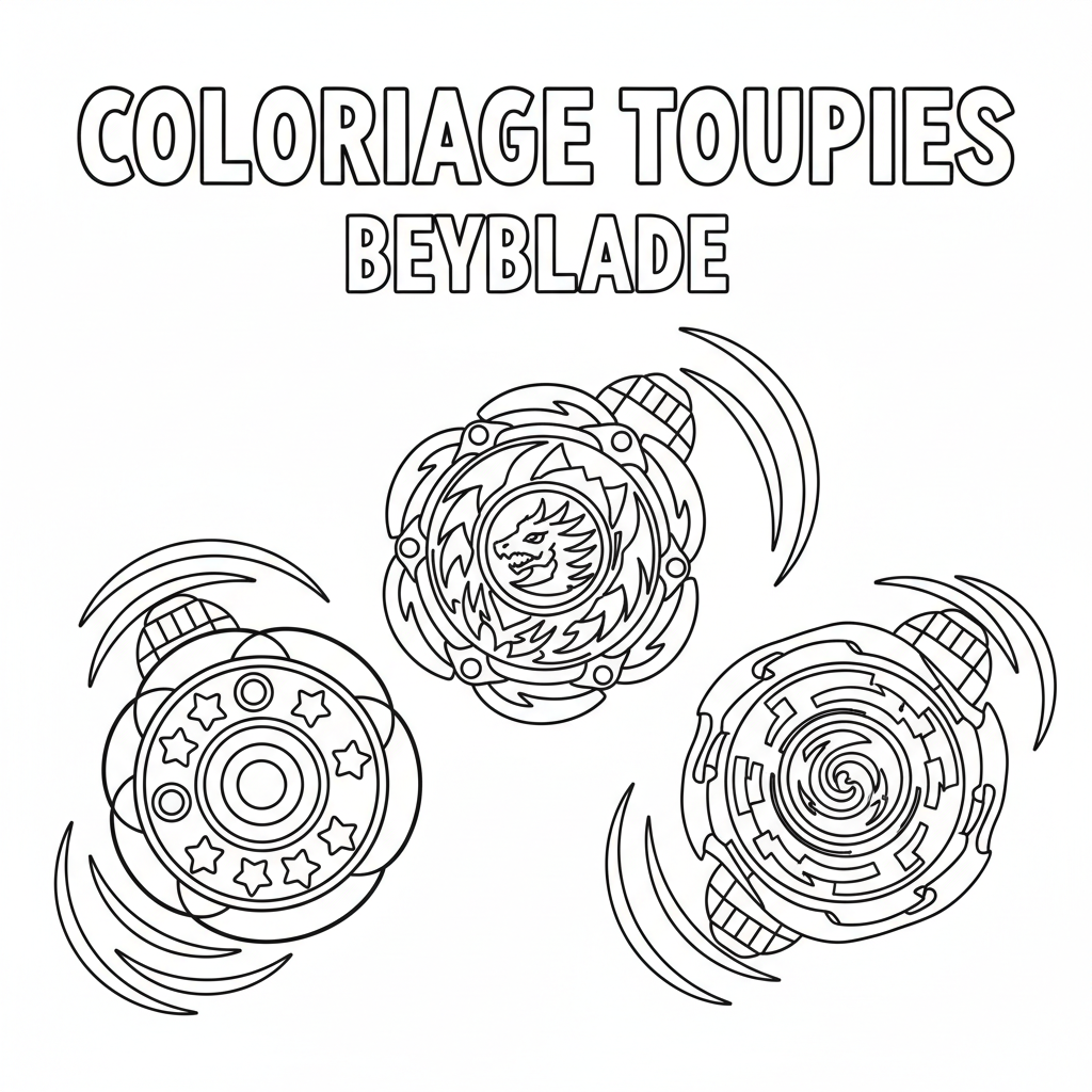 Coloriage Toupies Beyblade Gratuit à Imprimer