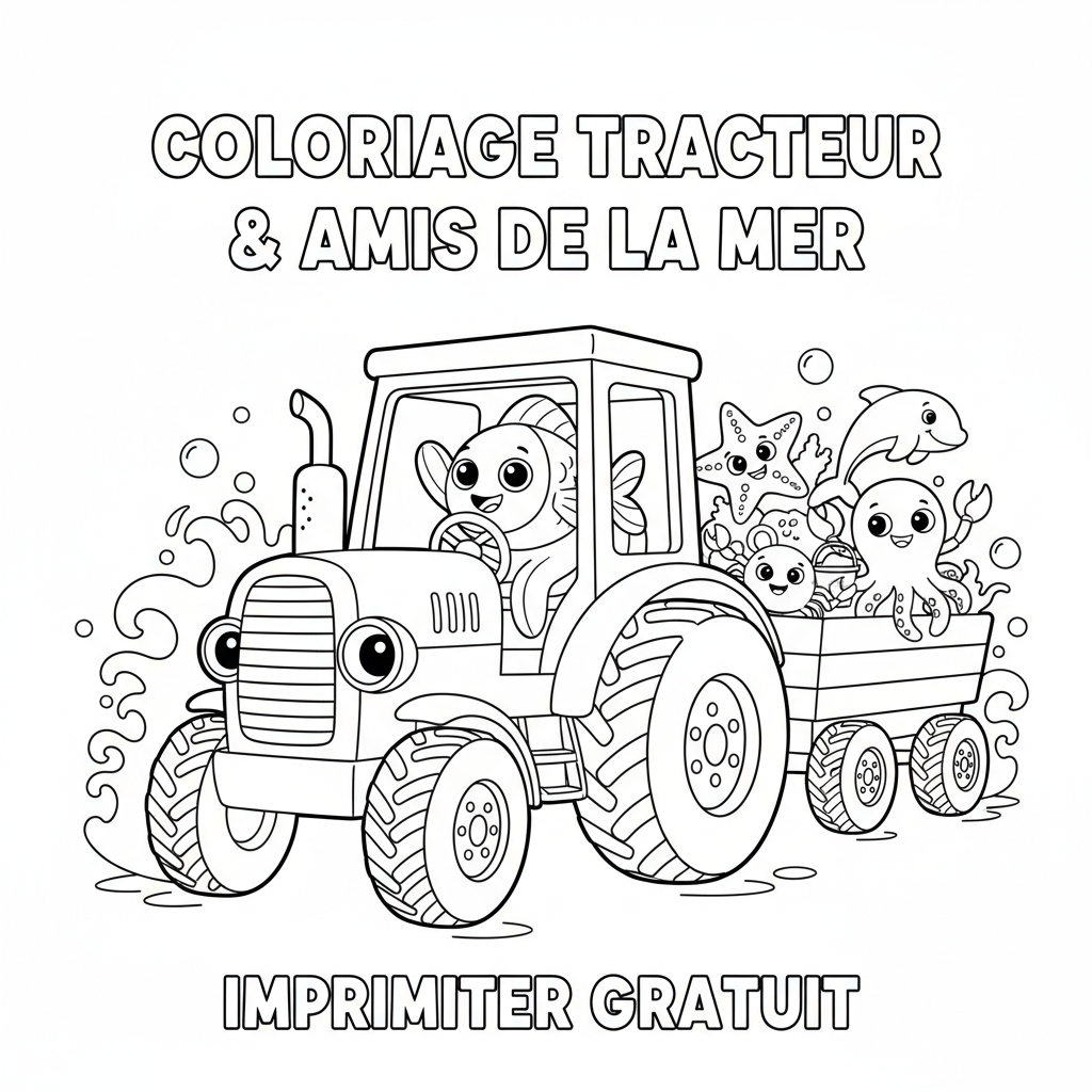 Coloriage Tracteur À Imprimer Gratuit pour les Enfants