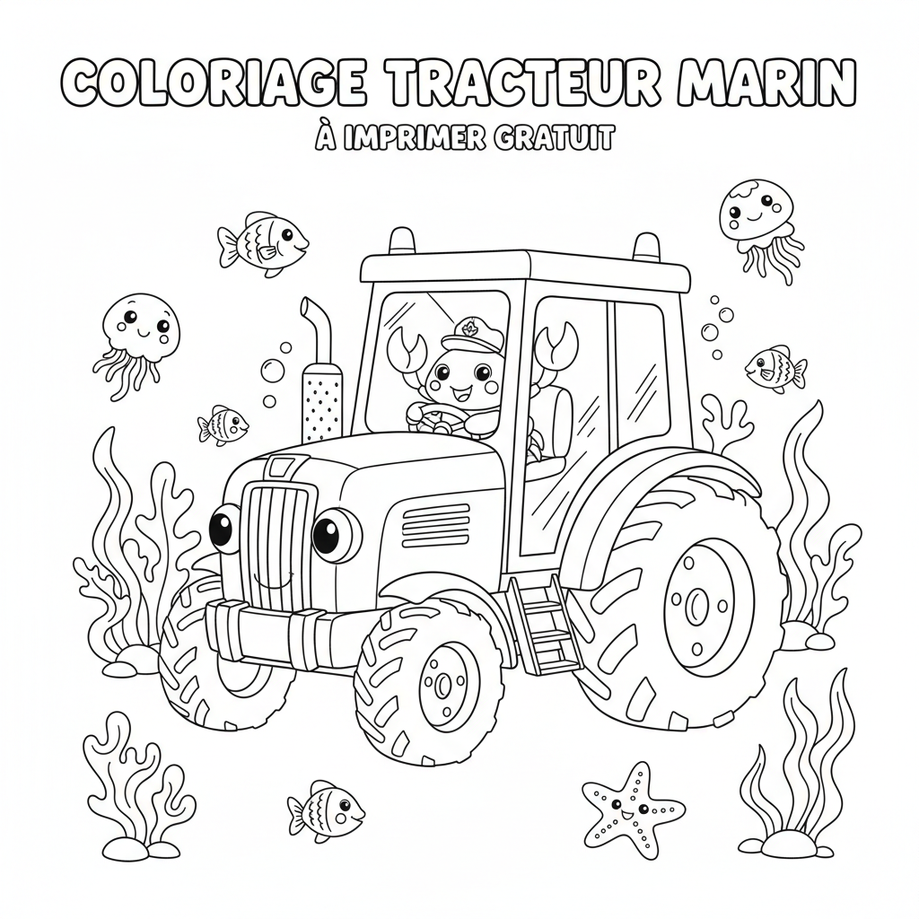 Coloriage coloriage tracteur à imprimer gratuit 2