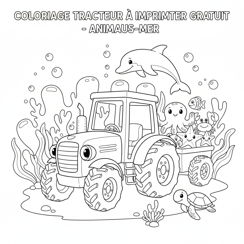 Coloriage coloriage tracteur à imprimer gratuit 3
