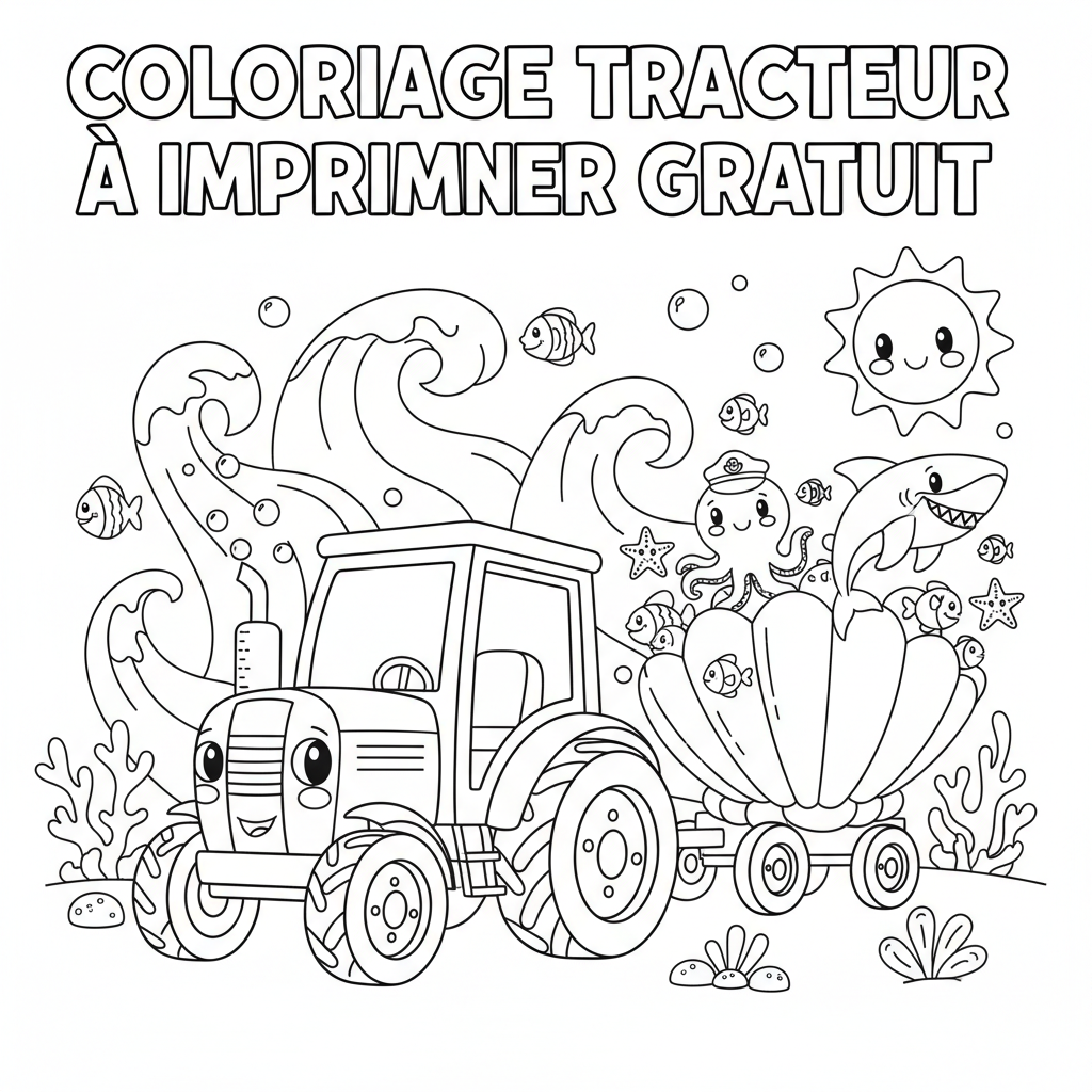 Coloriage coloriage tracteur à imprimer gratuit 4