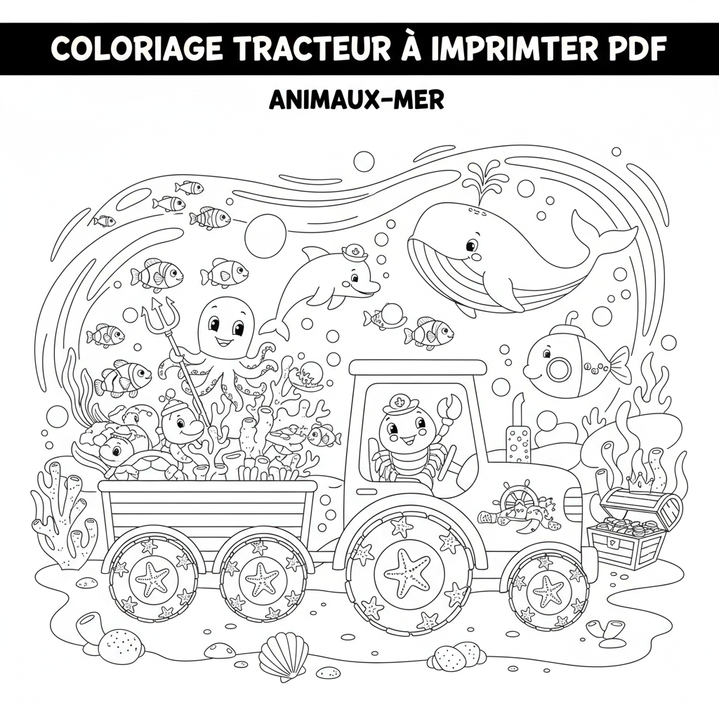 Coloriage coloriage tracteur à imprimer pdf 2