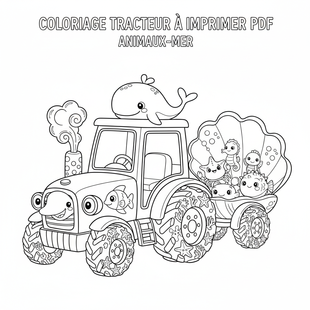 Coloriage coloriage tracteur à imprimer pdf 4