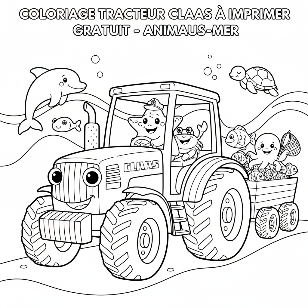 Coloriage Tracteur Claas À Imprimer Gratuit pour Enfants