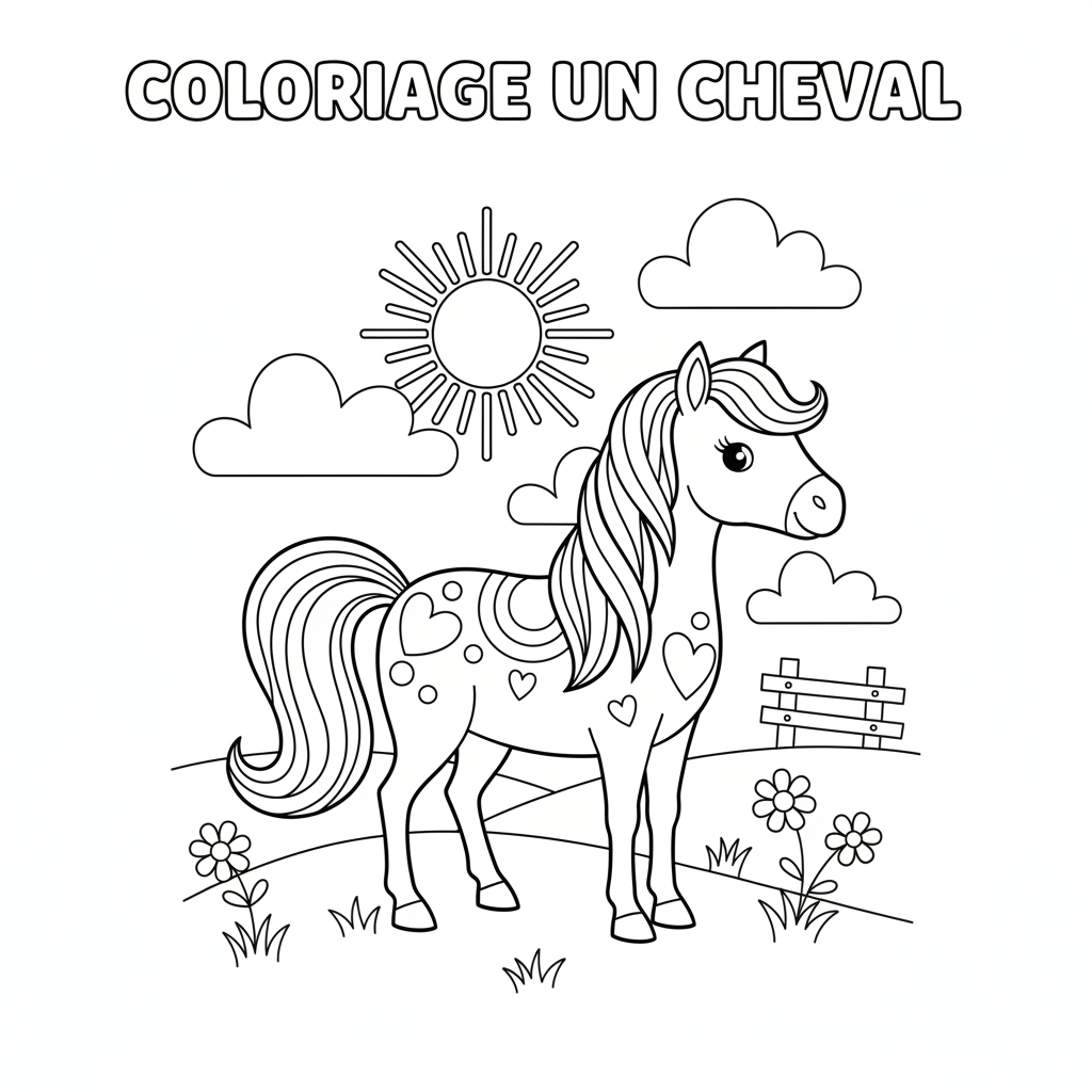 Coloriage coloriage un cheval 2