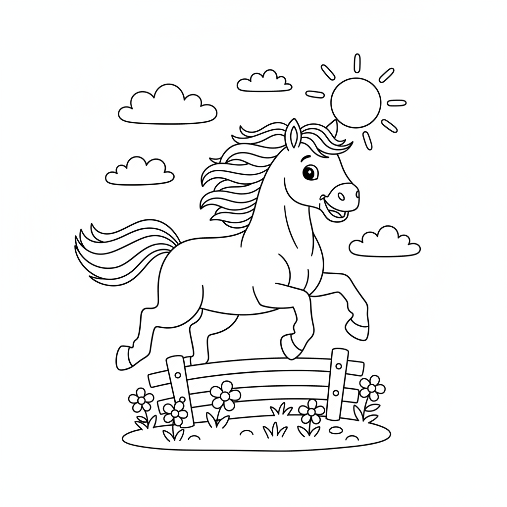 Coloriage coloriage un cheval 5