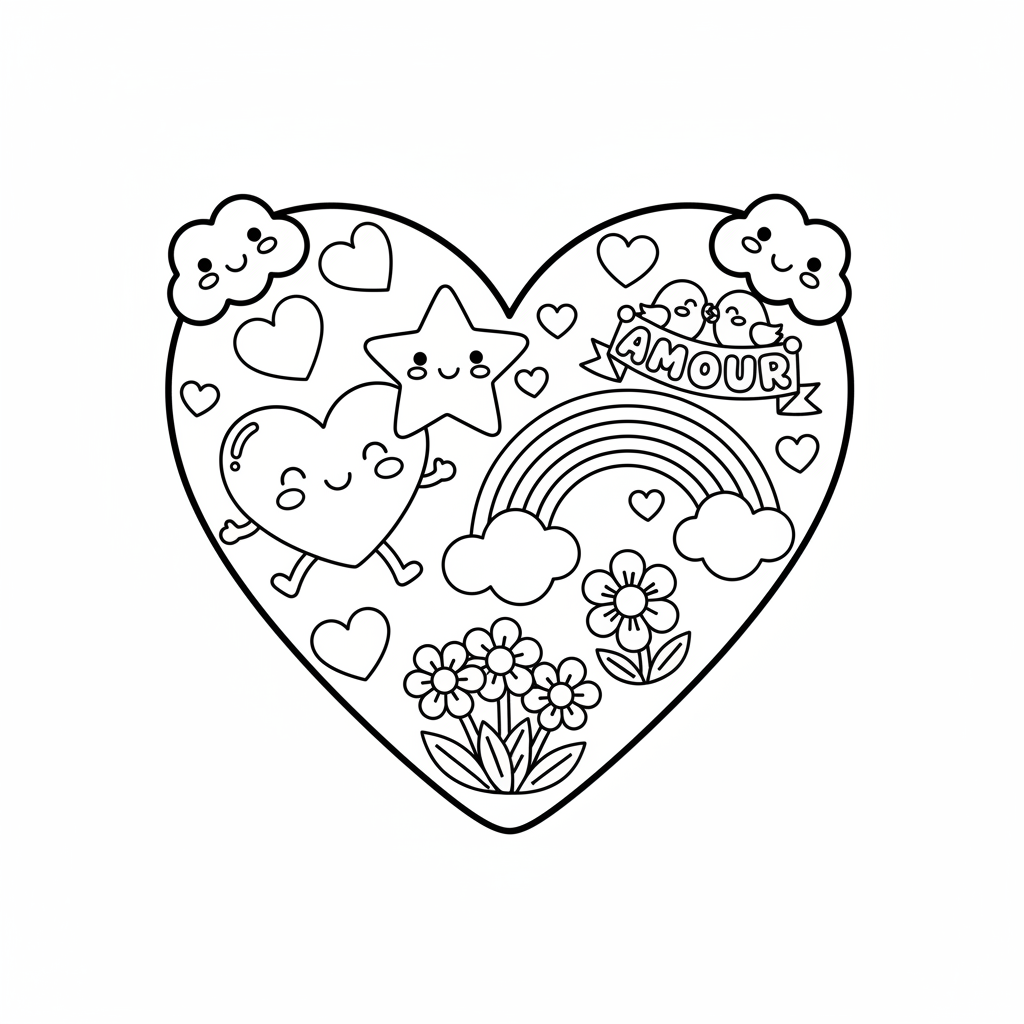 Coloriage coloriage un coeur 4