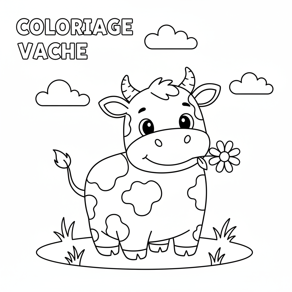 Coloriage Coloriage Vache Gratuit à Imprimer