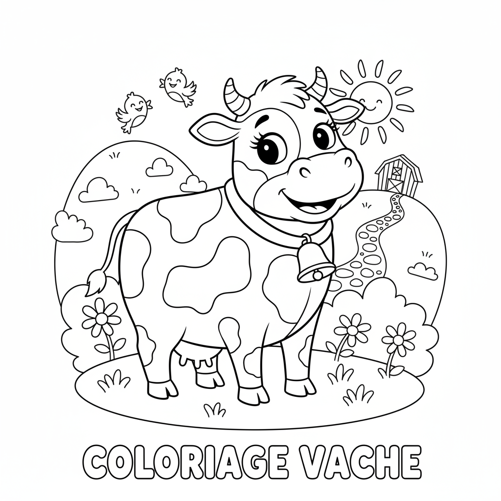 Coloriage coloriage vache à imprimer 3