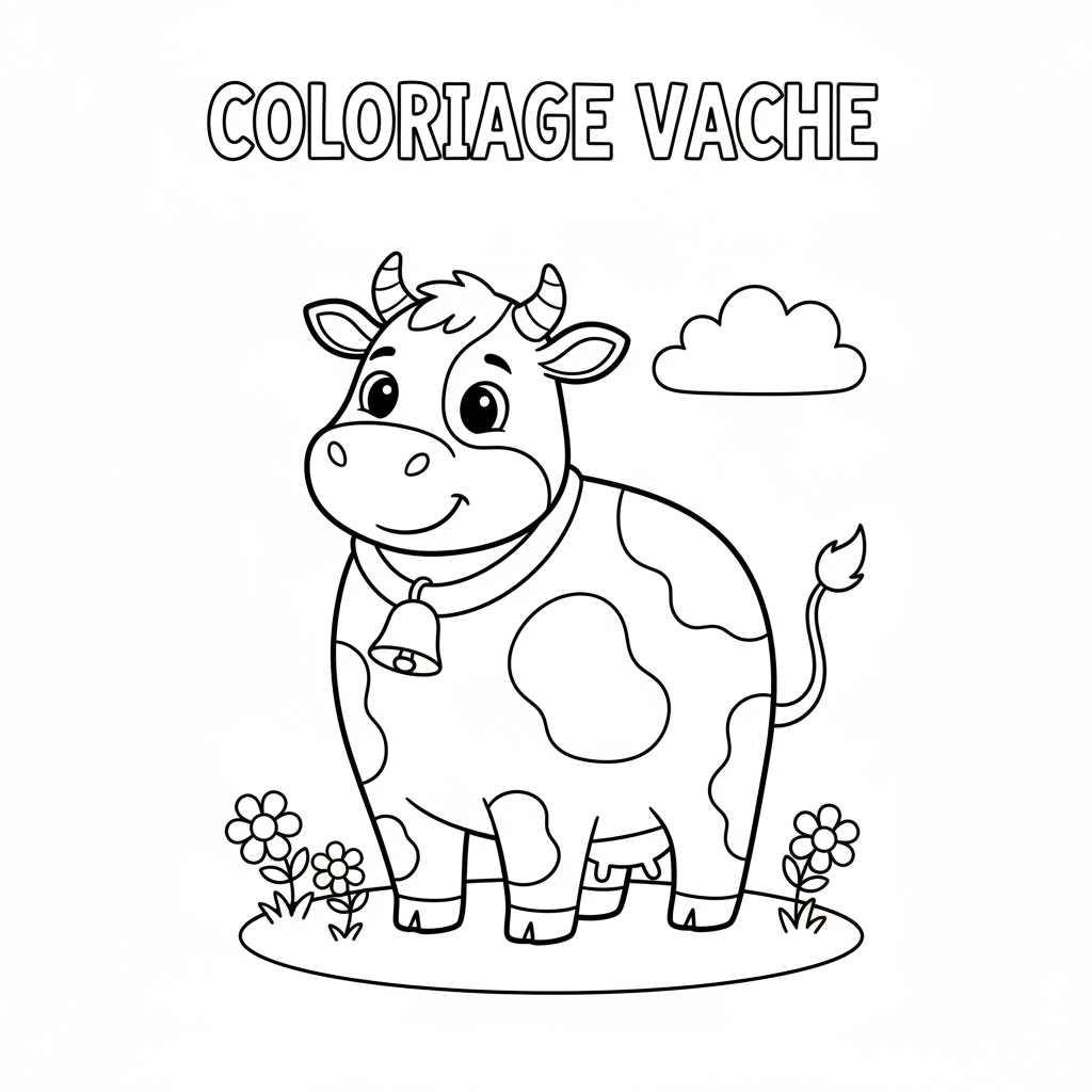 Coloriage Vaches Gratuit à Imprimer pour Enfants