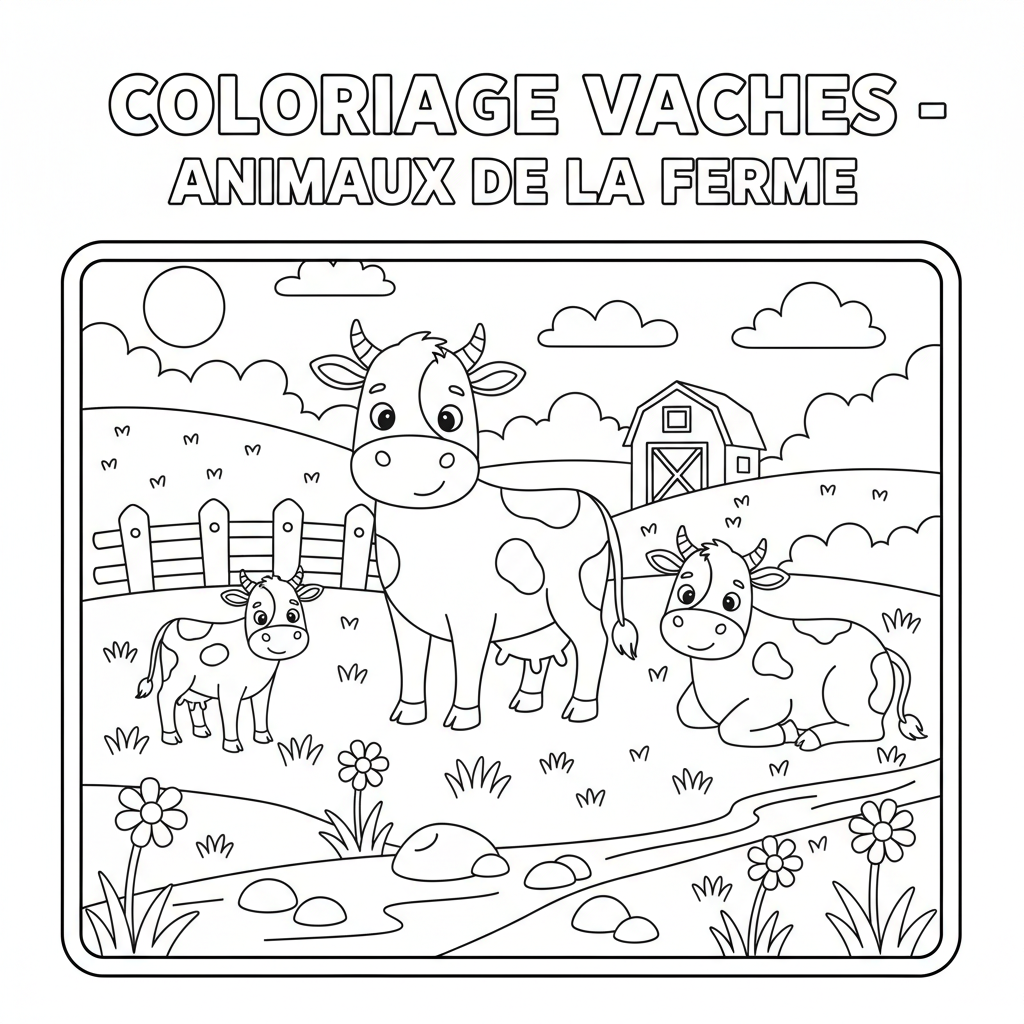 Coloriage coloriage vaches 3