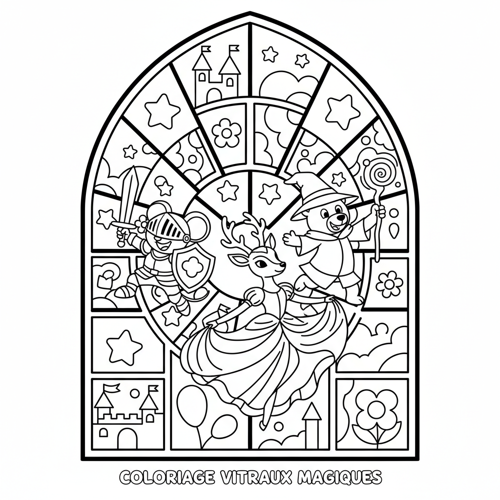 Coloriage coloriage vitraux disney 5
