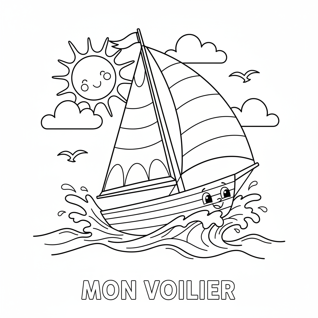 Coloriage coloriage voilier 5