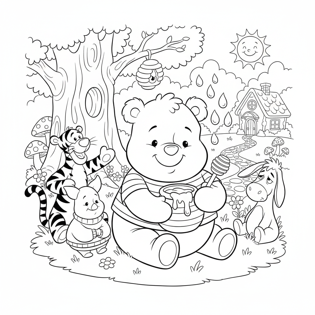 Coloriage Winnie l Ourson Gratuit à Imprimer