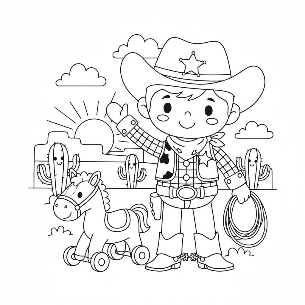 Coloriage Woody Gratuit à Imprimer pour Enfants