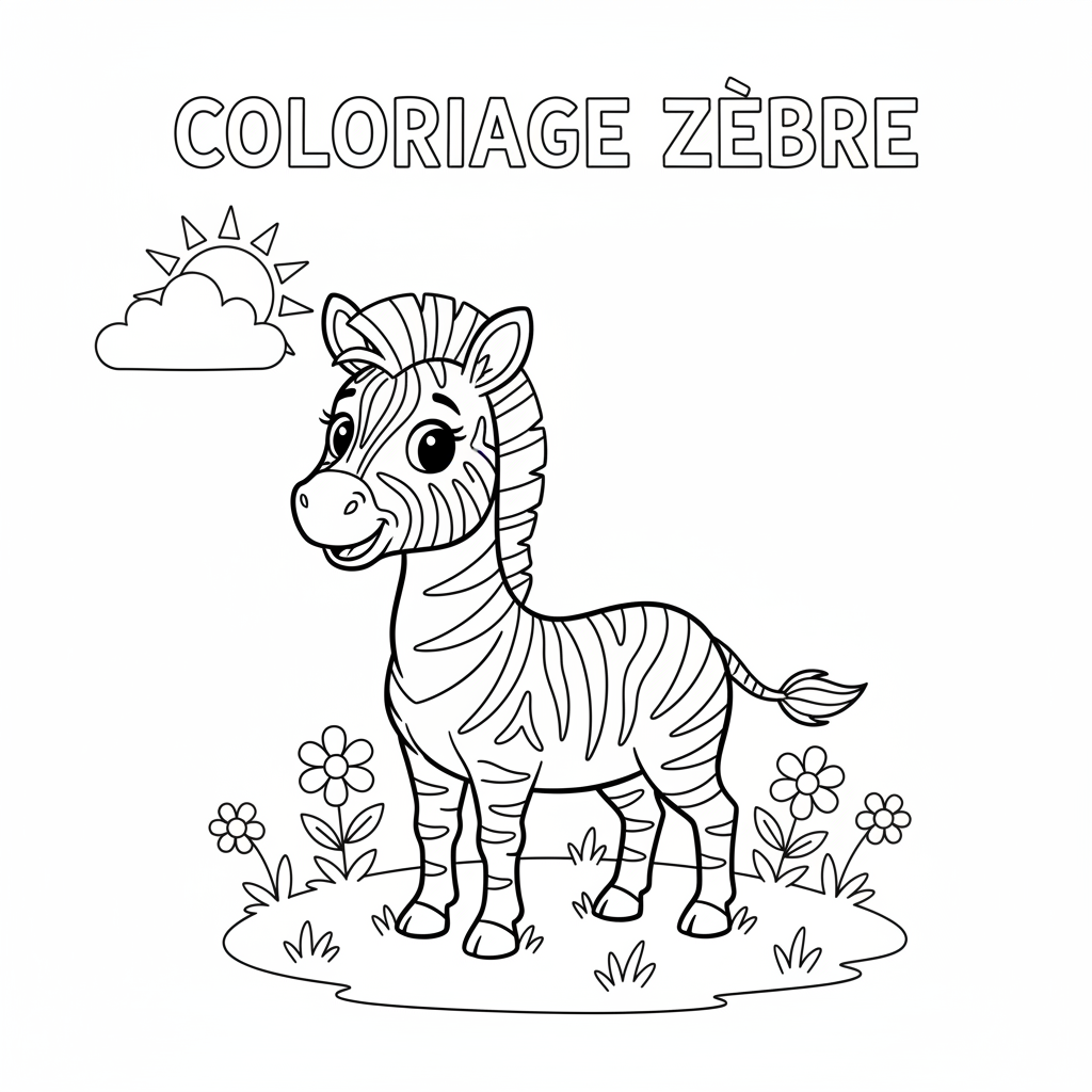 Coloriage coloriage zèbre 2