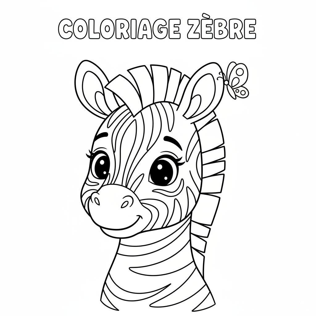 Coloriage coloriage zèbre 4