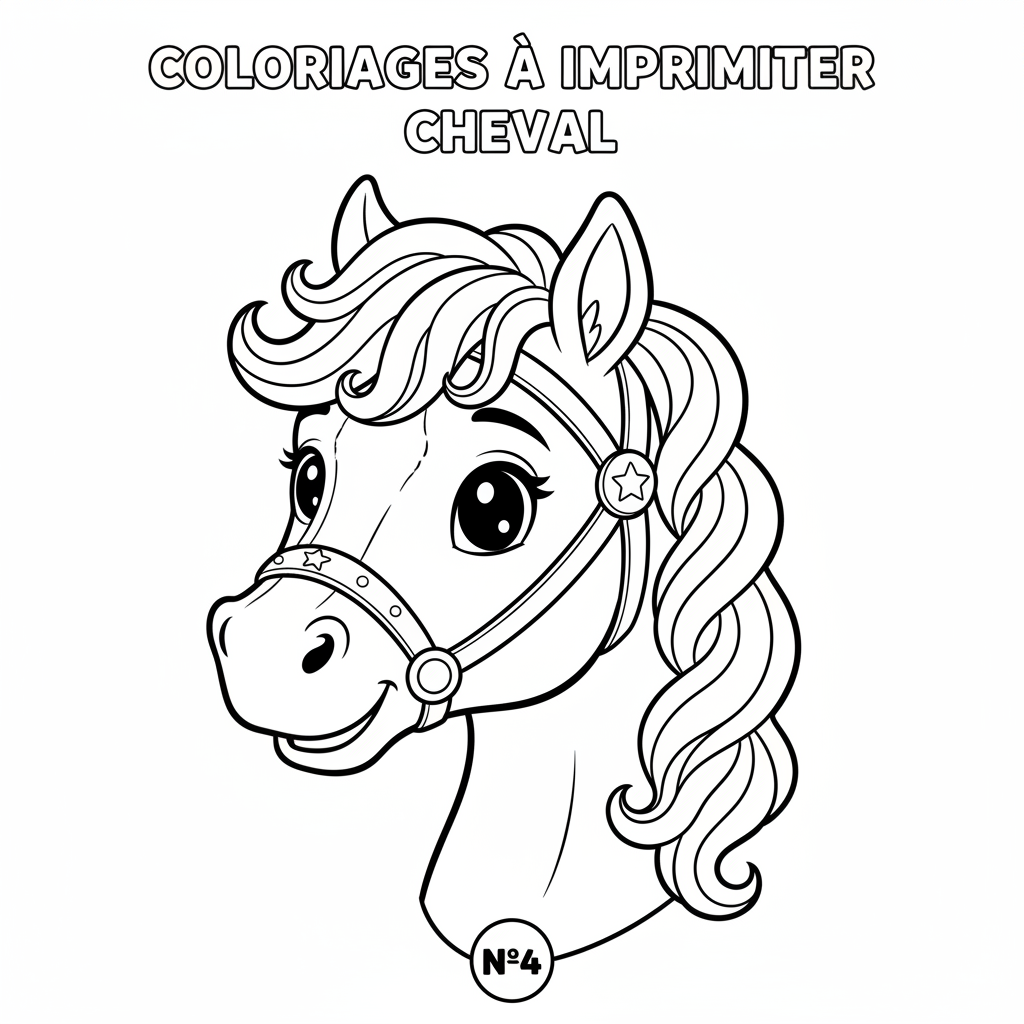 Coloriage coloriages à imprimer cheval 4