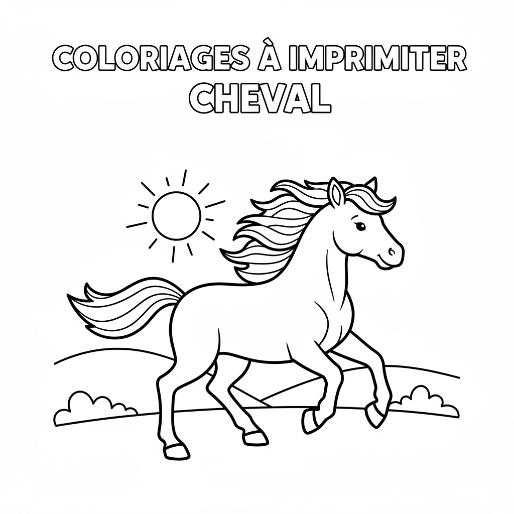Coloriage coloriages à imprimer cheval 5