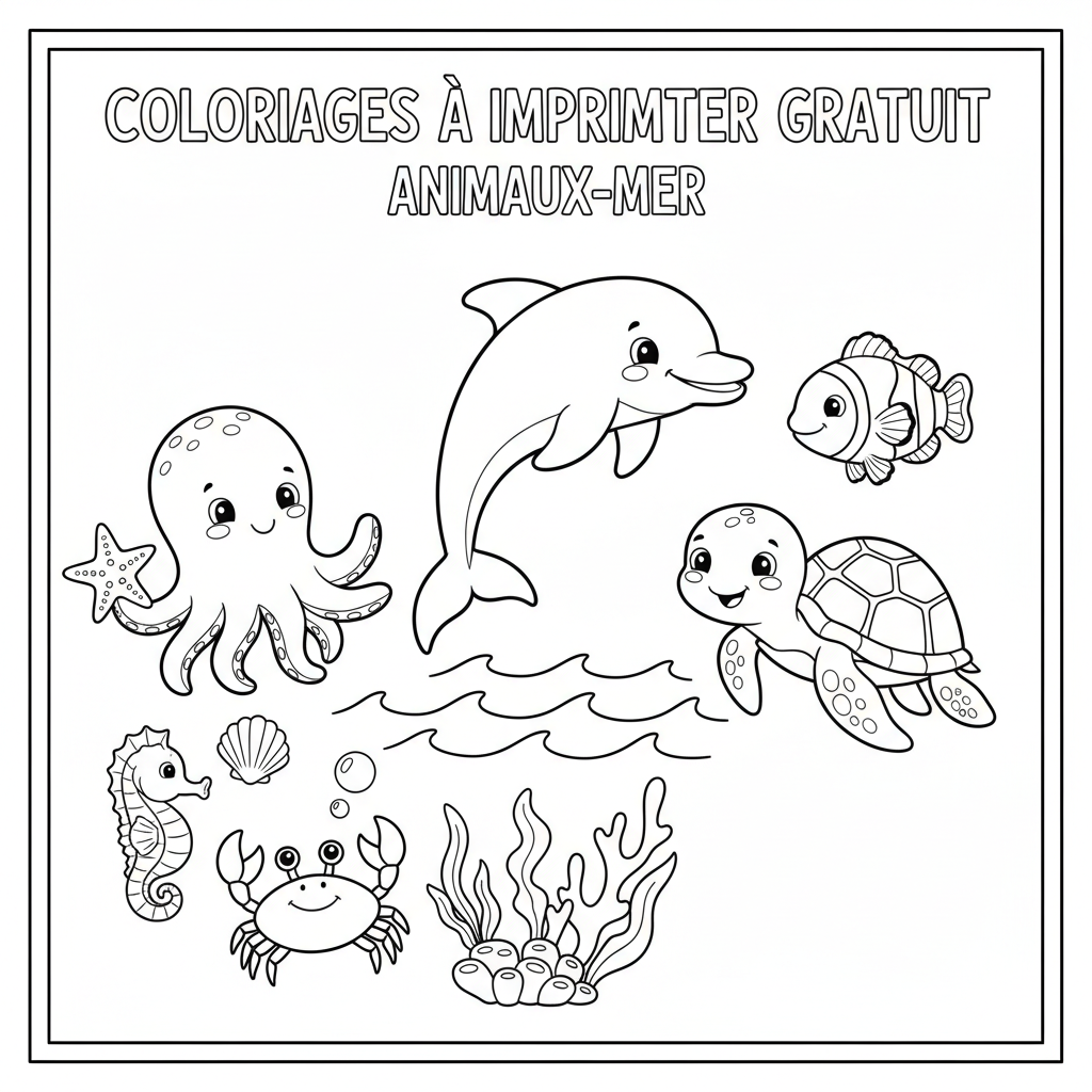 Coloriage Coloriages À Imprimer Gratuit des Animaux de la Mer