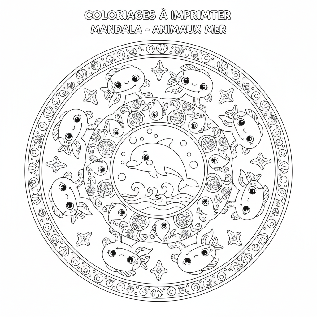 Coloriage coloriages à imprimer mandala 4