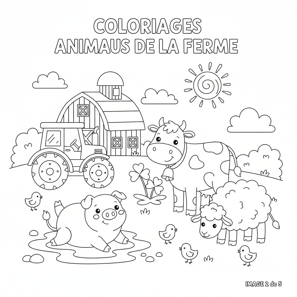 Coloriage coloriages animaux de la ferme 2