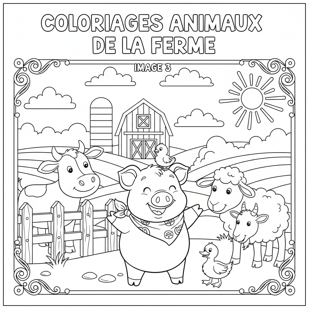 Coloriage coloriages animaux de la ferme 3